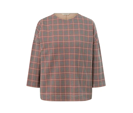 Un sweatshirt à manches 3/4 avec un motif pied de poule.