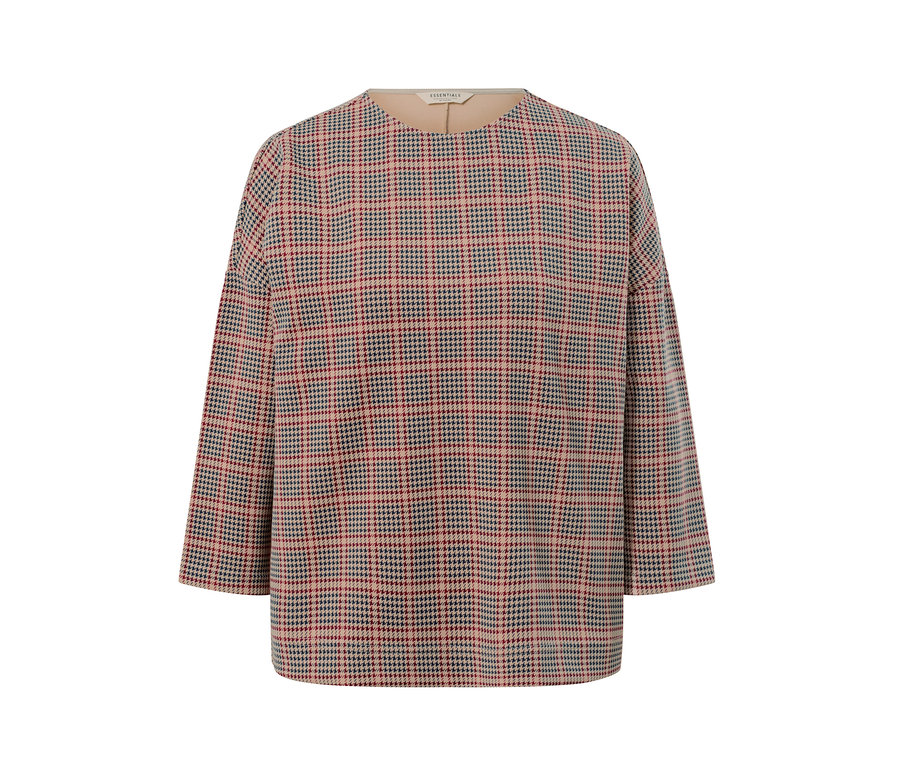 Un sweatshirt à manches 3/4 avec un motif pied de poule.