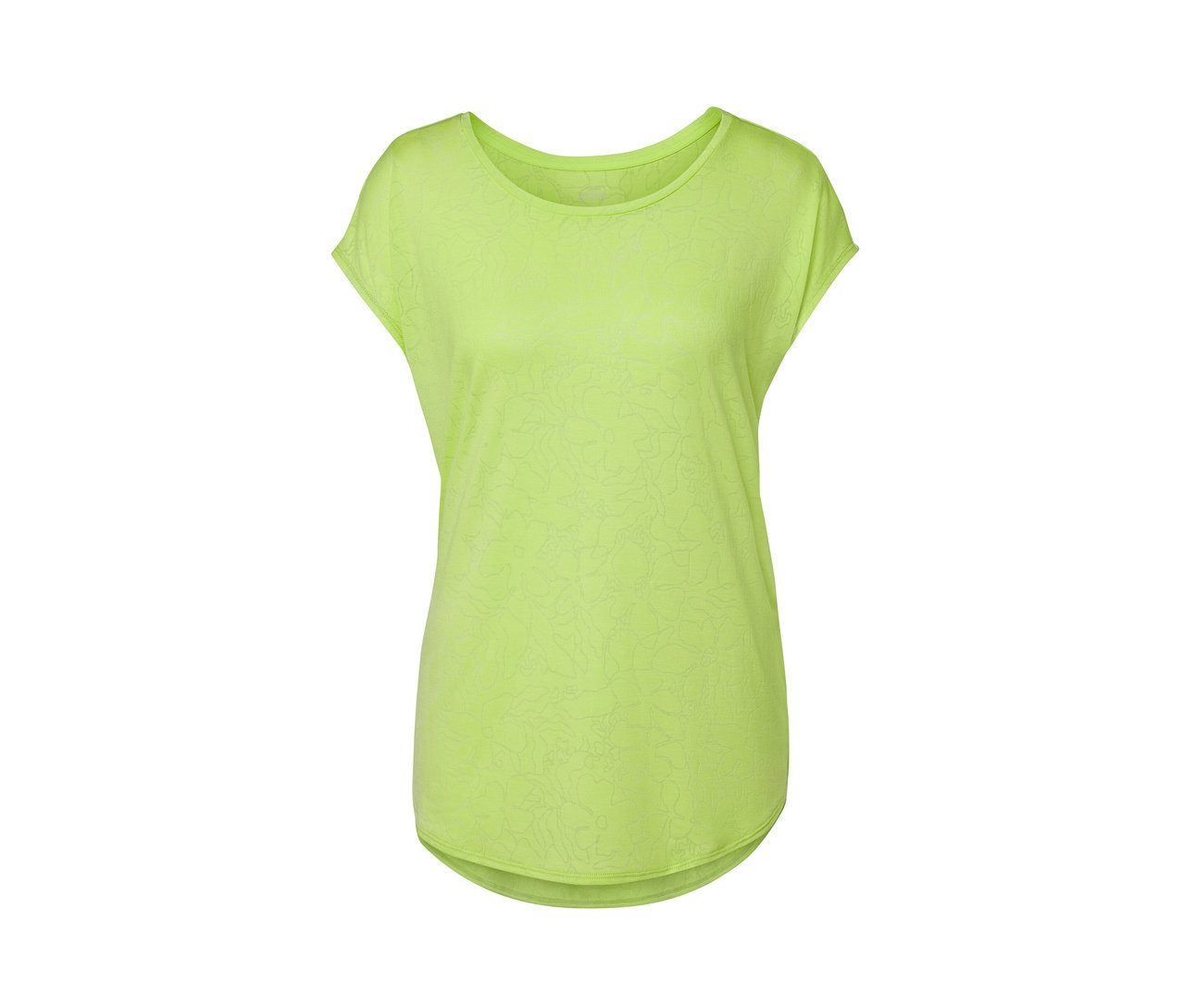 T-shirt de sport vert citron à manches courtes.