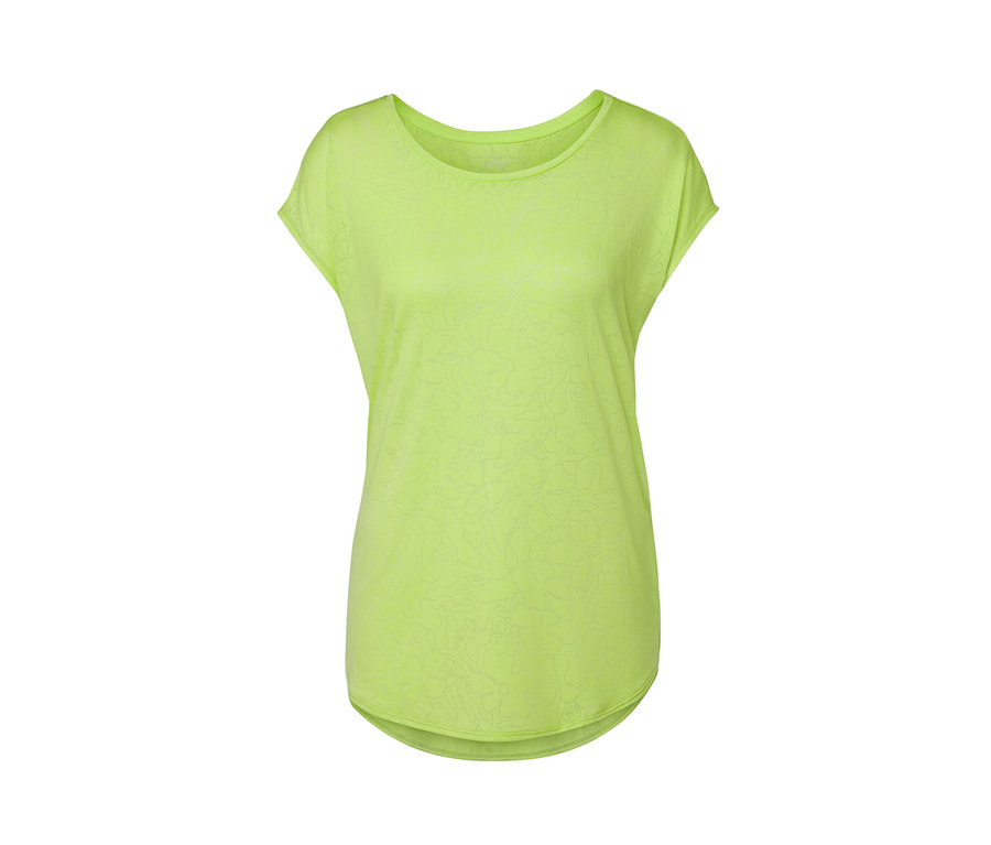 T-shirt de sport vert citron à manches courtes.