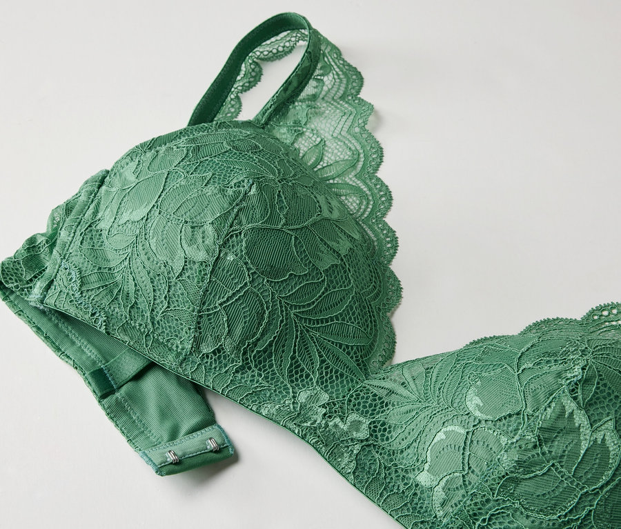 Soutien-gorge à coques souples vert.