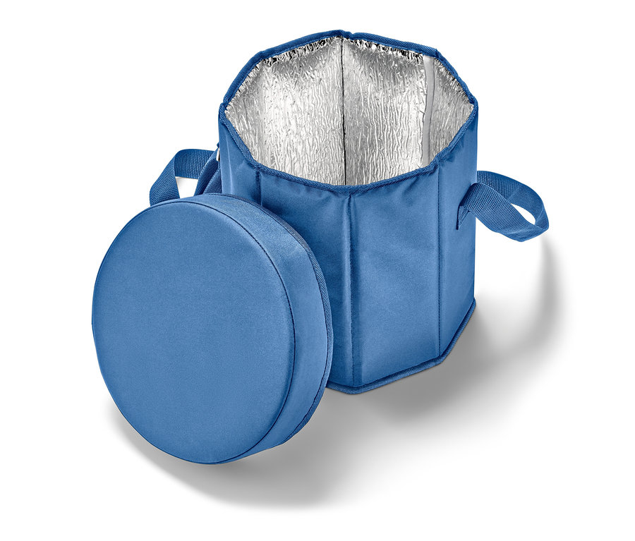 Sac isotherme 2 en 1 bleu avec couvercle amovible.