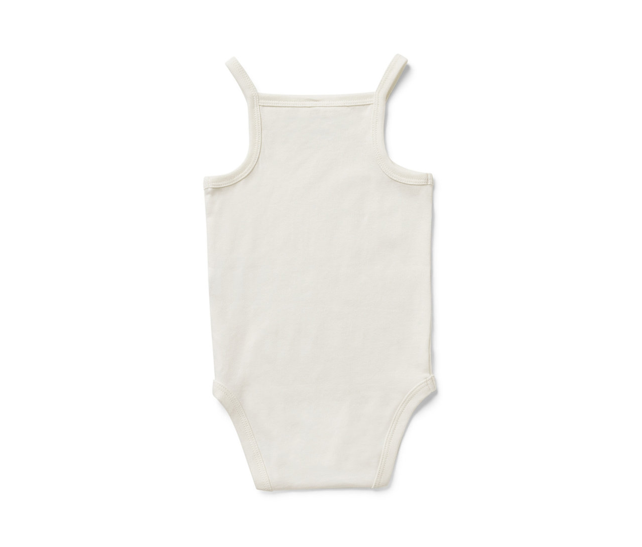 Un body bébé blanc à bretelles.