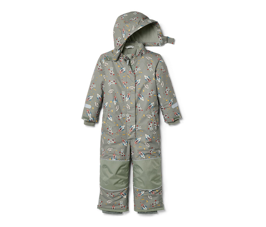 Vêtements de neige pour enfant avec un motif d'engins spatiaux.