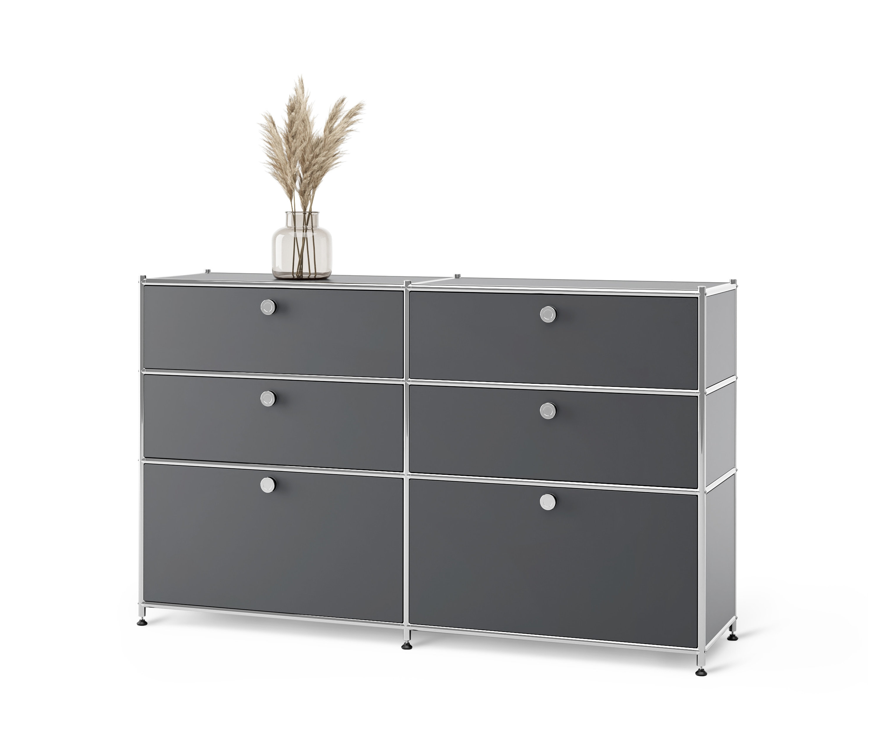 Commode en métal grise « CN3 » avec 6 tiroirs.