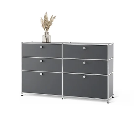 Commode en métal grise « CN3 » avec 6 tiroirs.