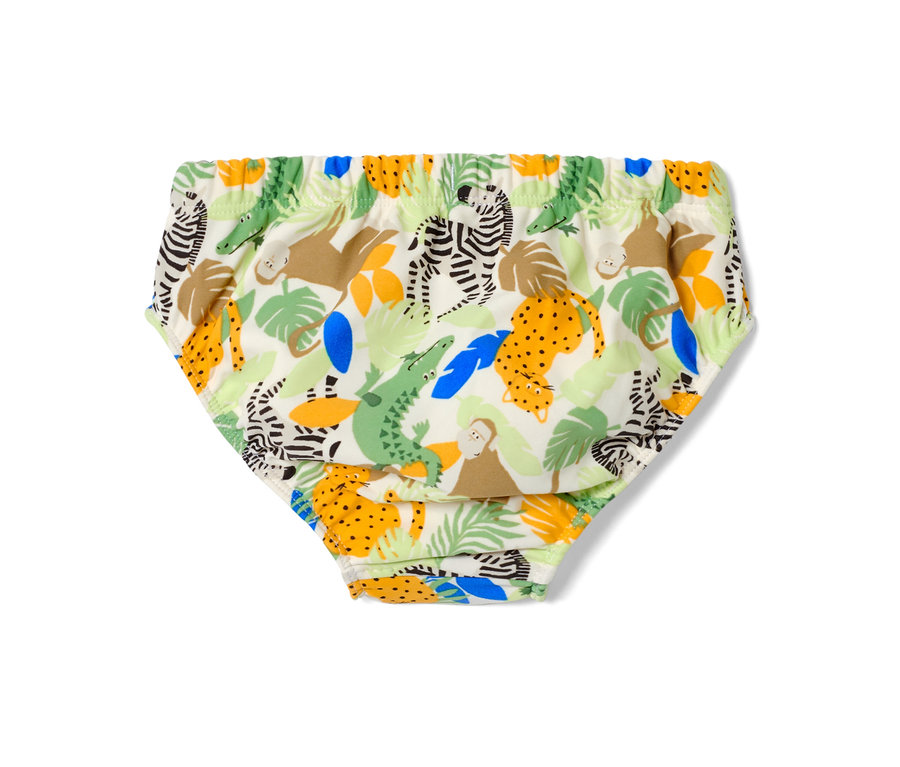 Couche de bain pour bébé avec motif animalier.