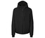 Veste noire à capuche zippée.