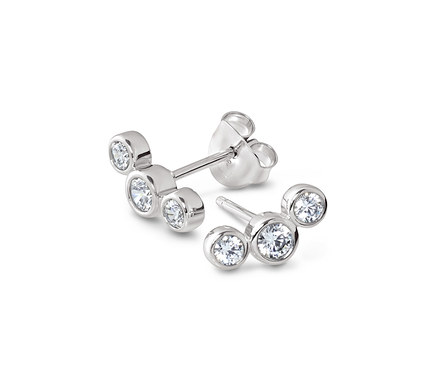 Puces d’oreille avec arc en zircons en argent 925