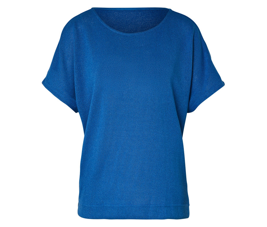 T-shirt bleu à manches courtes.