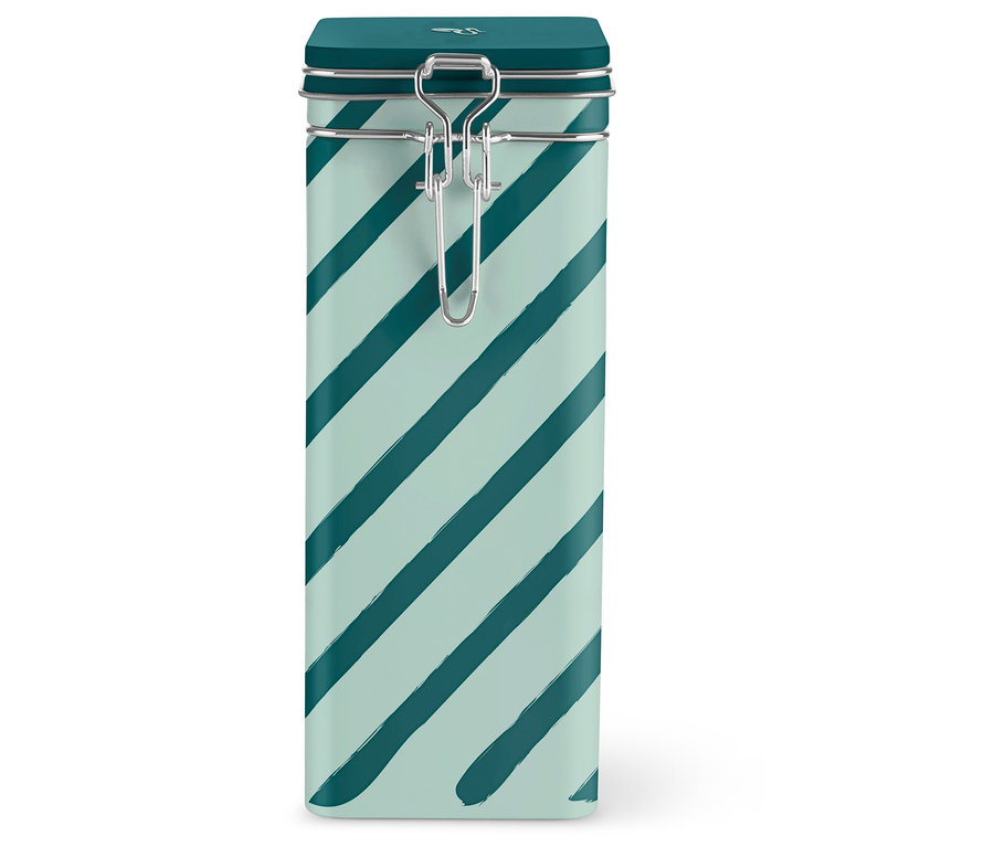 Boîte à café rayée.