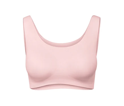 Soutien-gorge de sport rose sans fermeture.