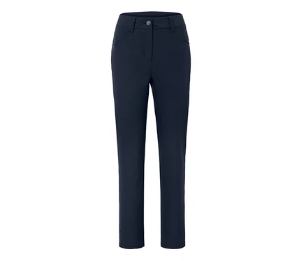 Pantalon bleu marine avec bouton et poches.