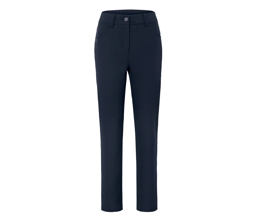 Pantalon bleu marine avec bouton et poches.