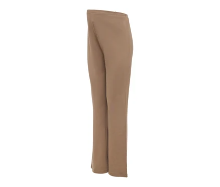 Pantalon de survêtement MAMALICIOUS « MLSINE HW » marron à jambe droite et taille élastique, sur fond blanc.