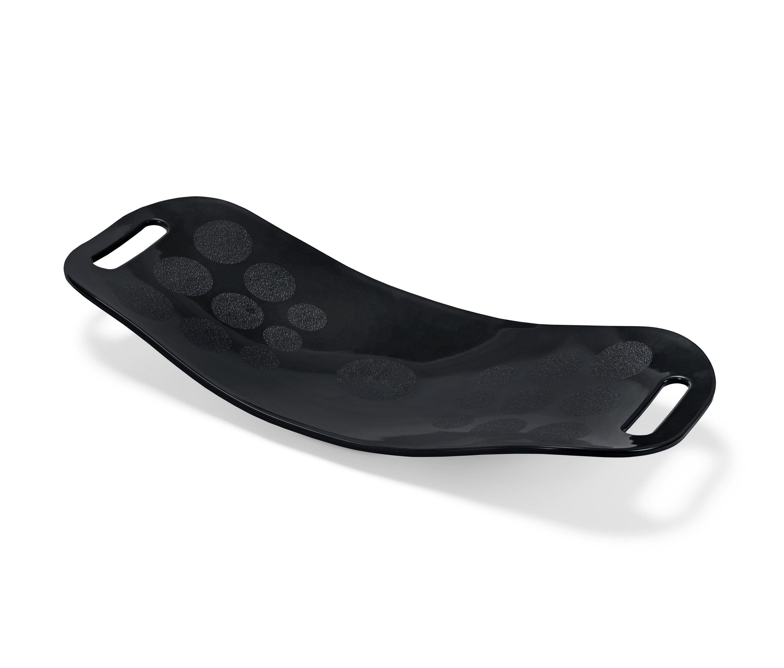 Plateau d'équilibre Twister noir avec cercles antidérapants.