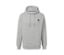 Sweatshirt à capuche gris chiné.