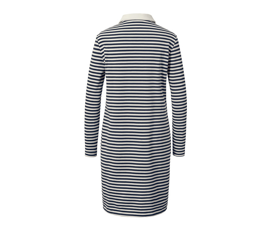 Robe molletonnée à rayures avec col polo.