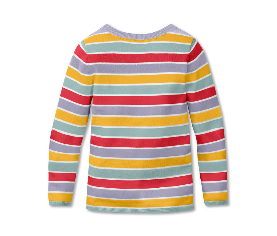 Jaquette en maille rayée, couleurs d'automne.
