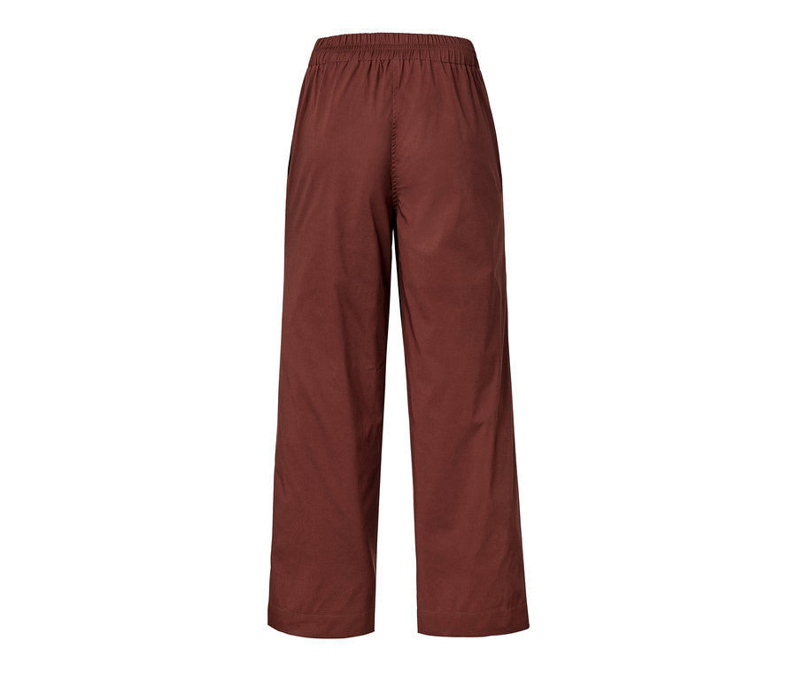 Vue arrière d'un pantalon en popeline terracotta.