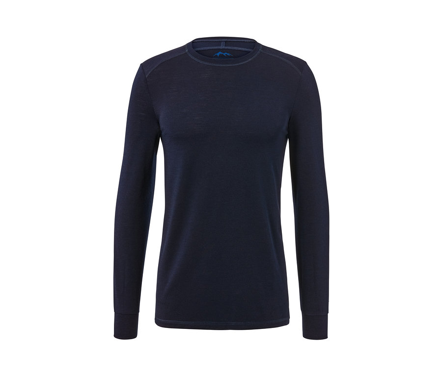 T-shirt fonctionnel bleu marine à manches longues avec du coton RWS.