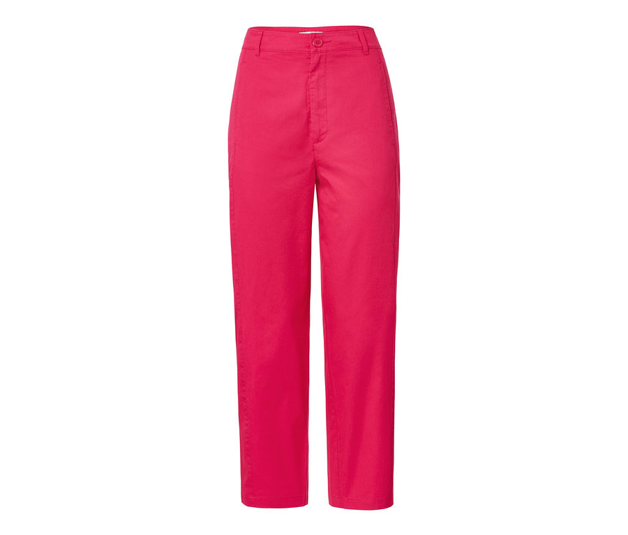 Pantalon tissé rose.