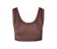 Bustier marron avec détails en dentelle.