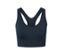 Brassière de sport sans coutures bleu foncé.