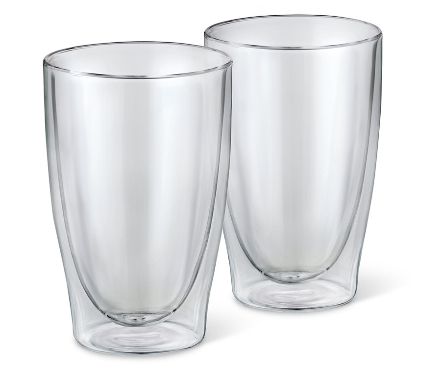 Deux verres à double paroi pour latte macchiato.