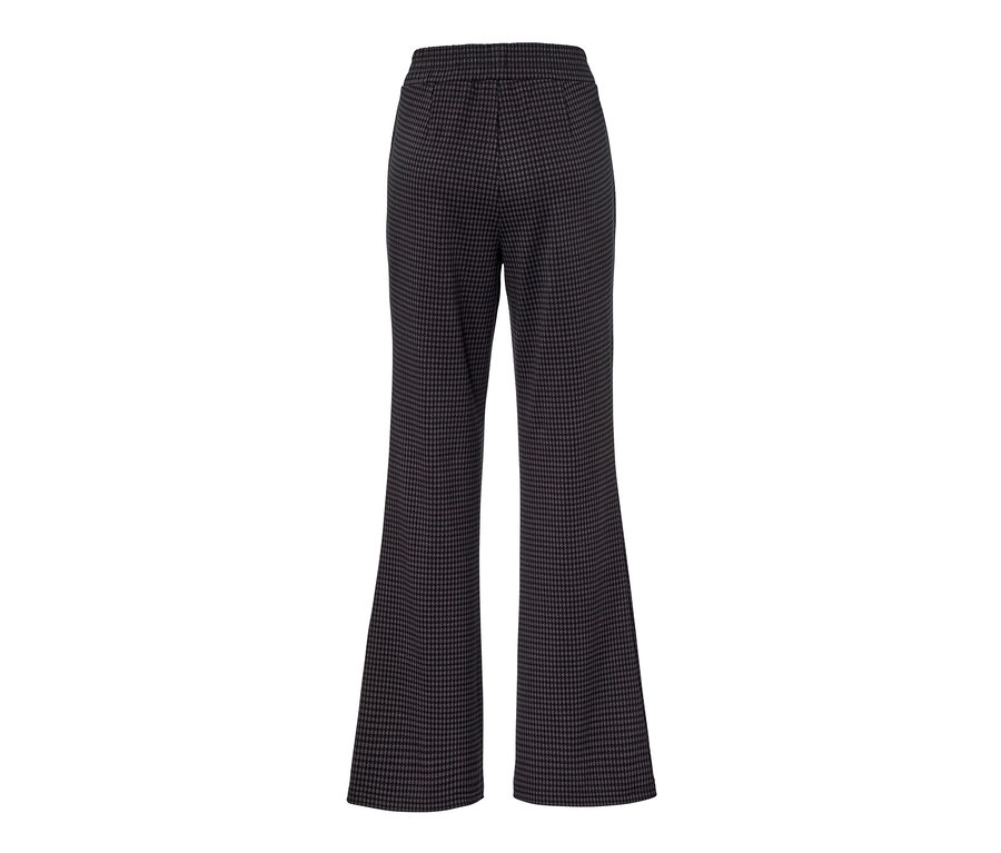 Pantalon noir à enfiler à jacquard pied-de-poule.