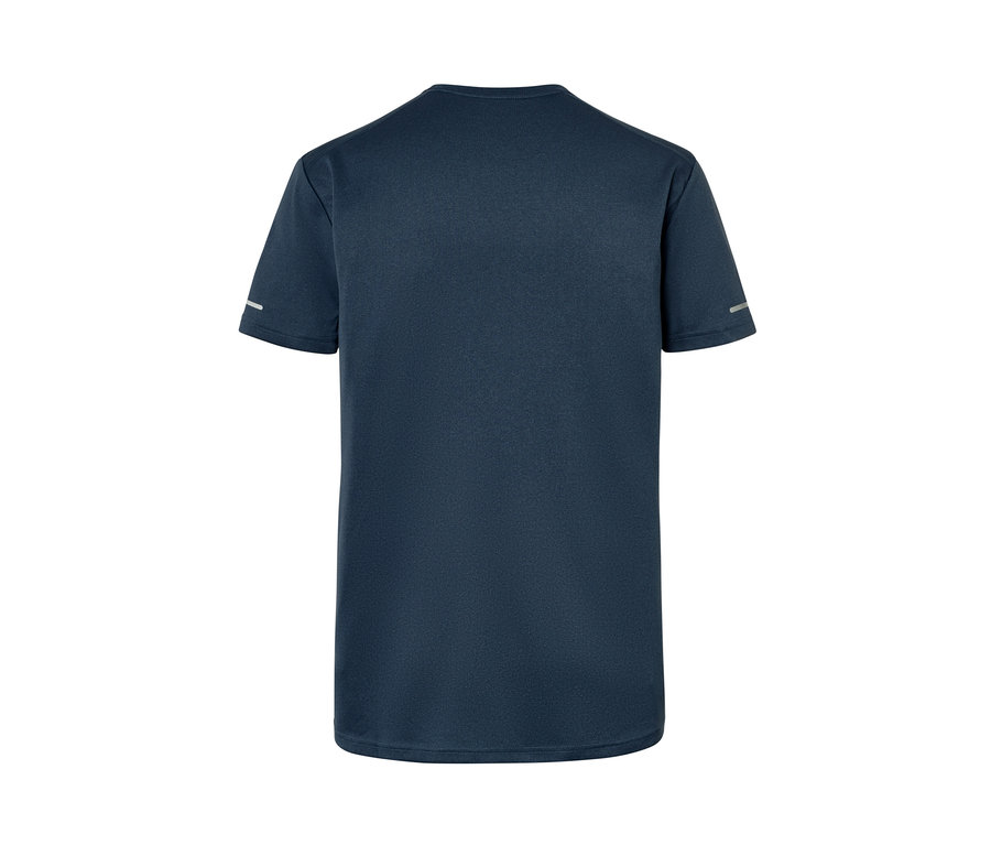 T-shirt technique bleu chiné.