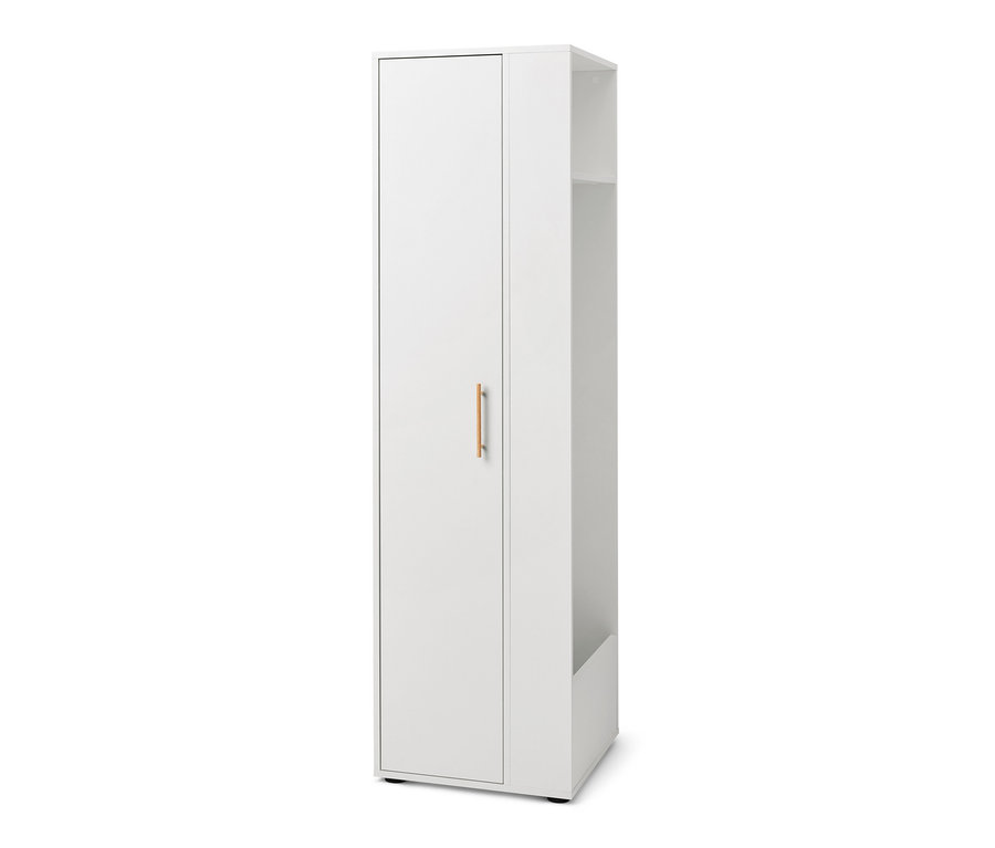 Armoire universelle blanche avec espace de rangement latéral.