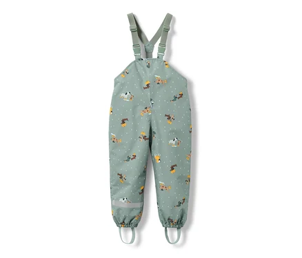 Pantalon de pluie thermique pour enfant avec motif de chiens.