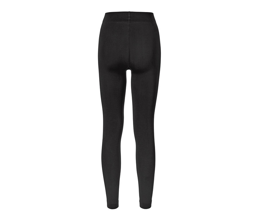 Vue détaillée de l'arrière d'un legging thermique noir.