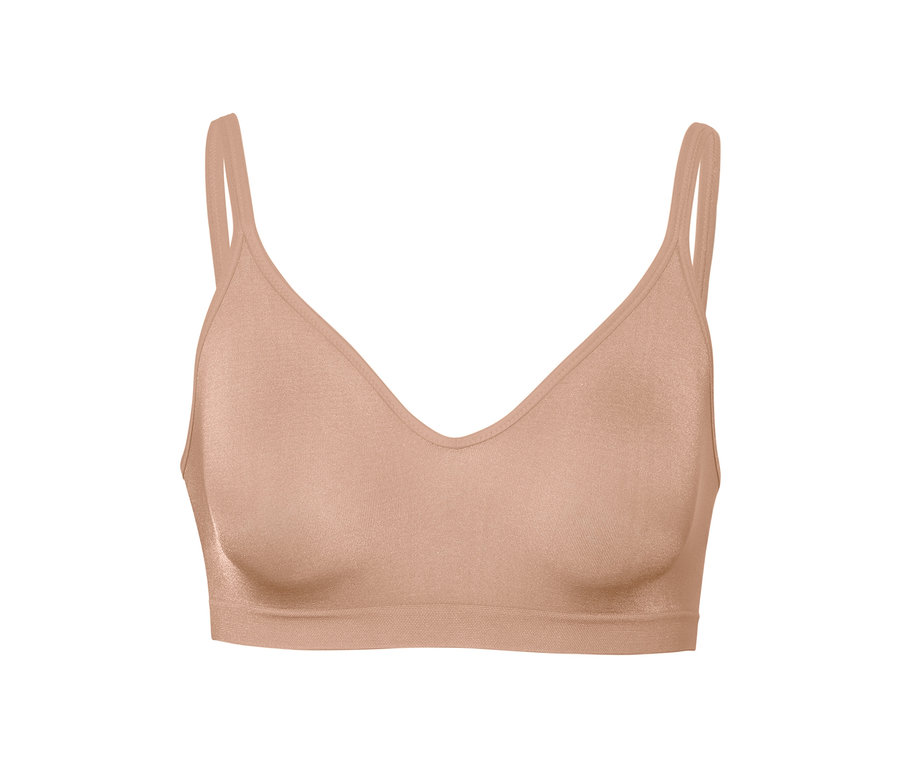 Soutien-gorge doux sans coutures beige.
