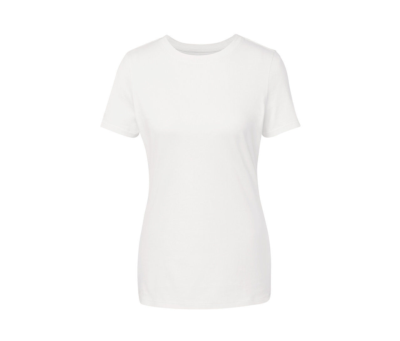 T-shirt basique blanc à manches courtes et col rond.
