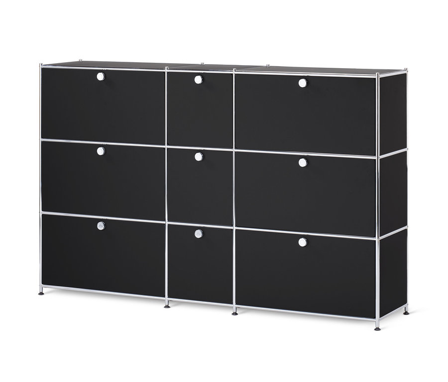 Commode « CN3 » noire avec 9 abattants.