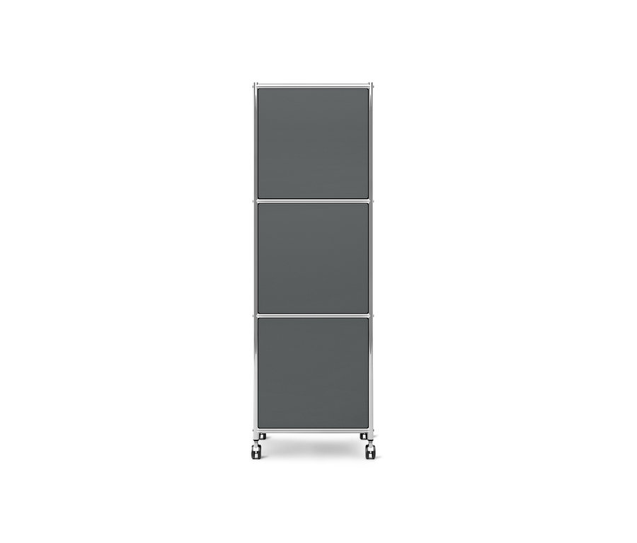Caisson en métal gris à roulettes « CN3 » avec 3 portes.