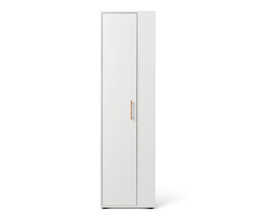 Armoire universelle blanche avec espace de rangement latéral.