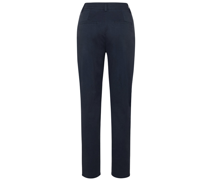 Vue arrière d'un pantalon bleu foncé.