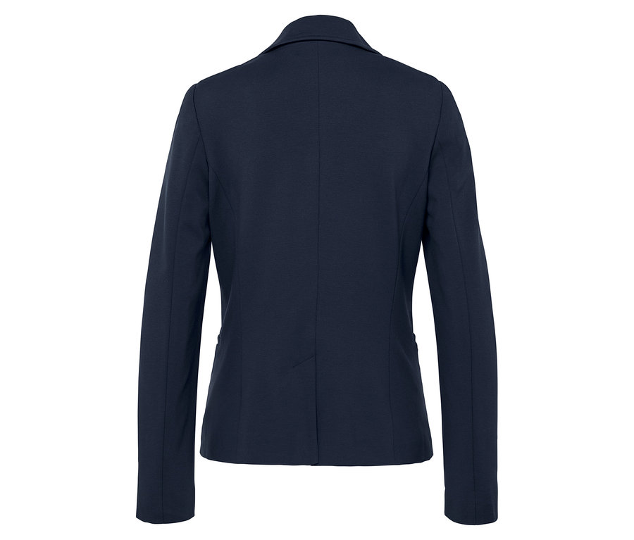 Vue arrière d'un blazer bleu marine.