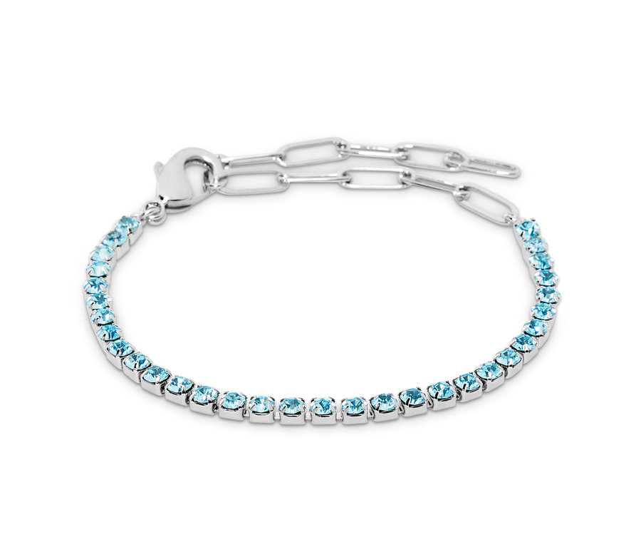 Bracelet de tennis argenté avec chaîne Paperlink.