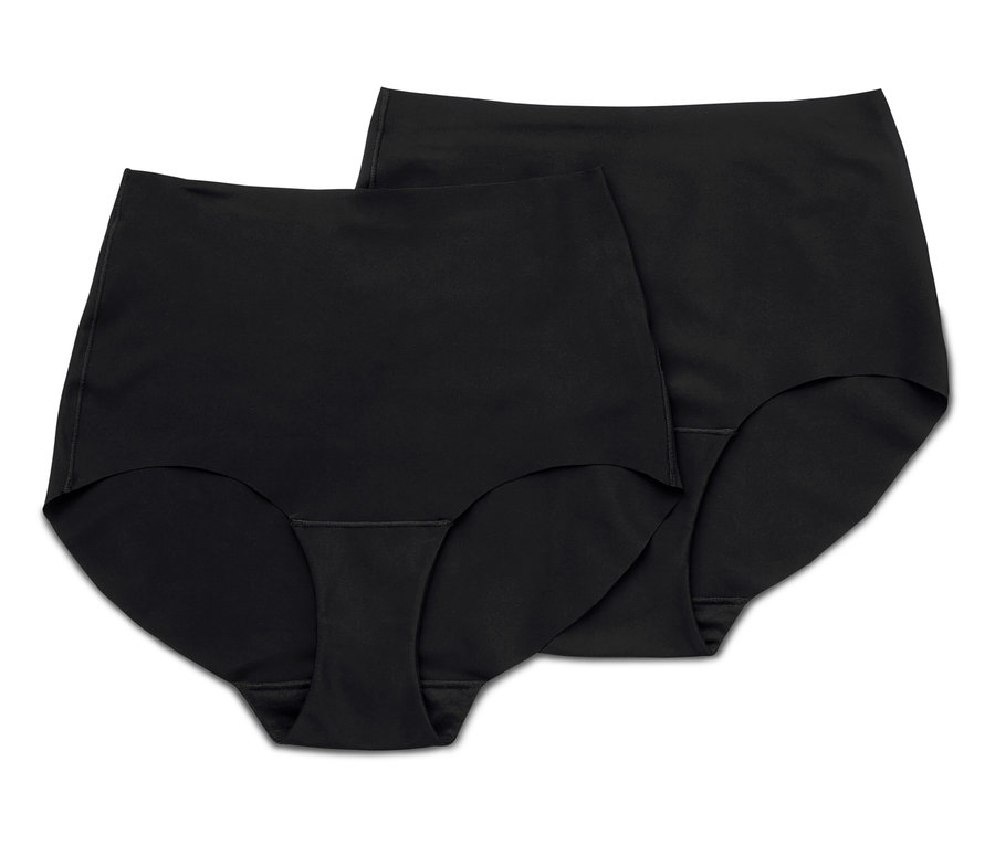 Deux culottes taille haute noires « light-shaping ».