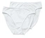 Deux culottes blanches sont superposées, la culotte avant a une bordure en dentelle.