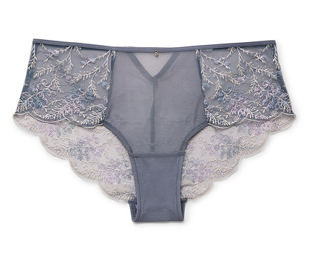 Culotte avec broderie, bleu fumé