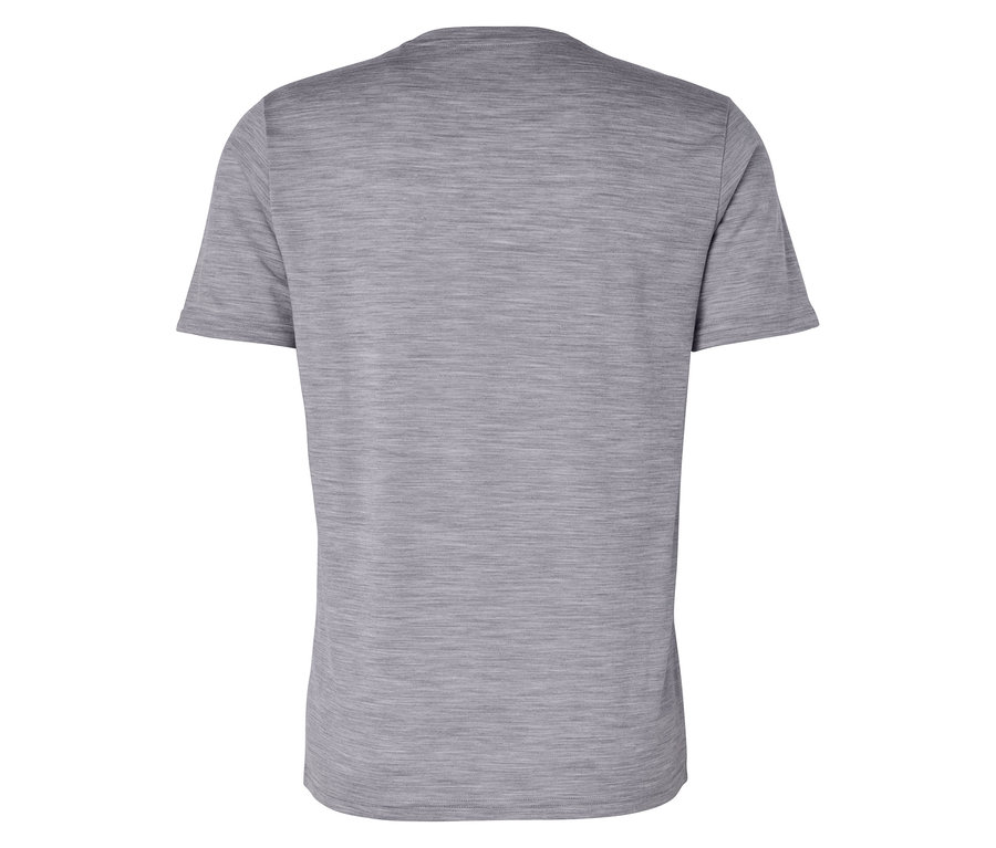 Vue arrière d'un t-shirt gris.