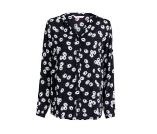 Noir à motif intégral blanc-gris de marguerites