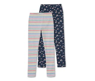 1x bleu foncé à imprimé intégral d’arc-en-ciel multicolore, 1x gris chiné à rayures multicolores