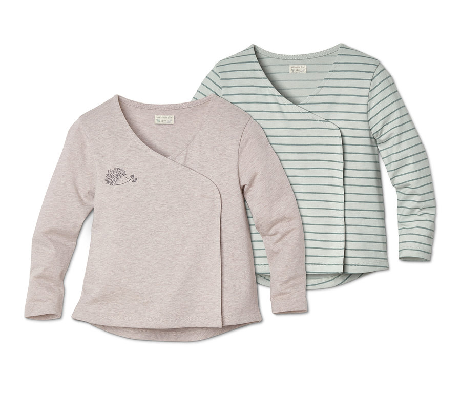 Deux cache-cœurs en jersey de coton.