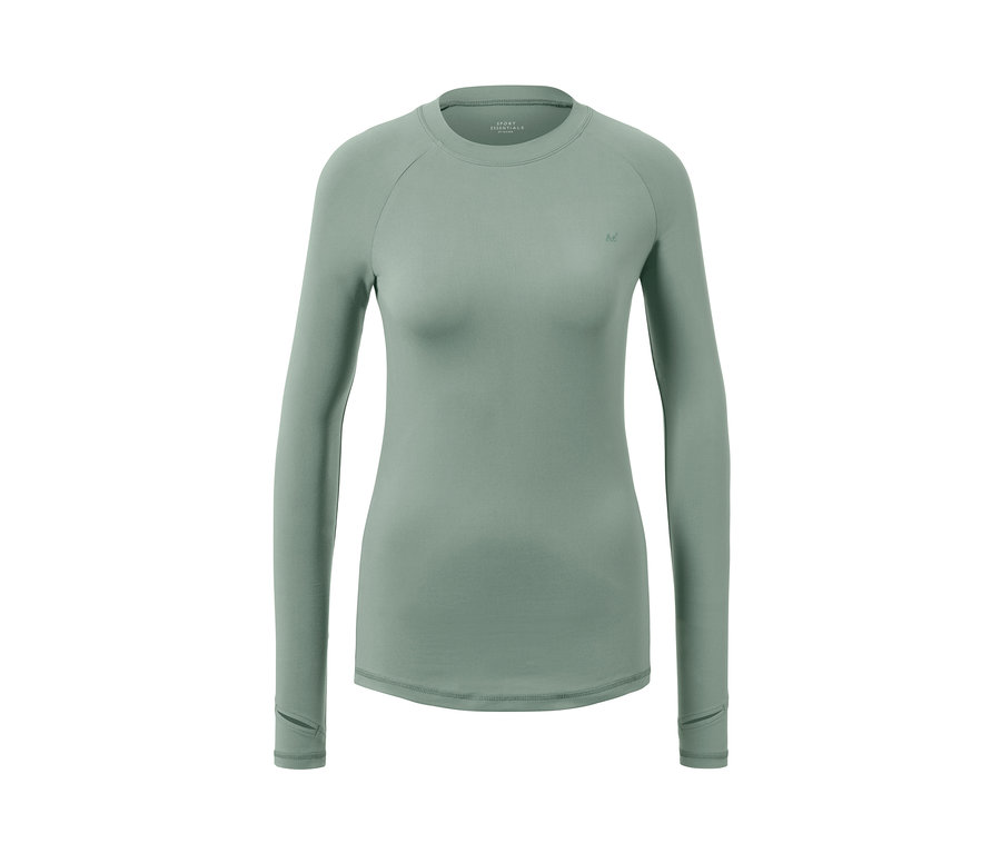 T-shirt fonctionnel manches longues vert sauge.